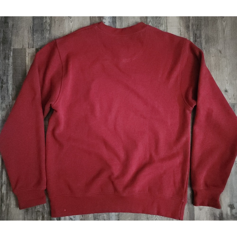 Orvis Sweatshirt Mens Medium Red Crewneck Fleece Pullover Fly Fishing Logo - Picture 6 of 9